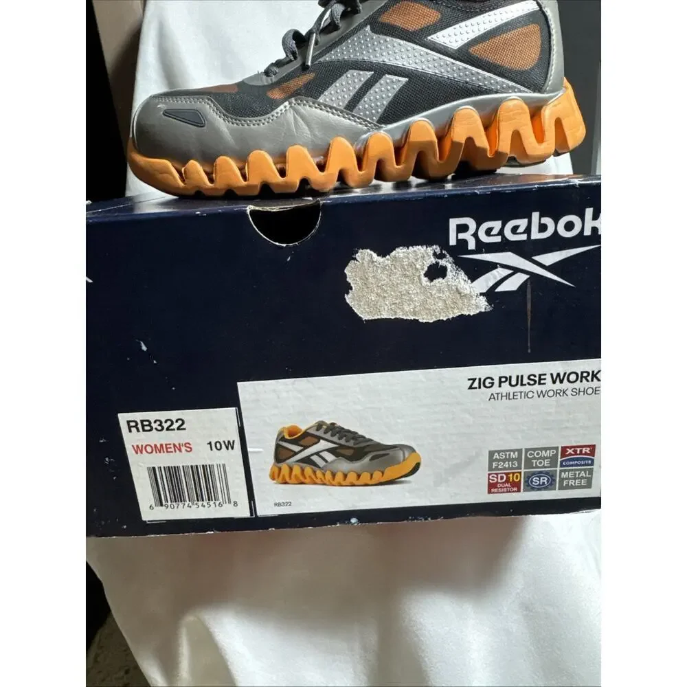 Reebok Womens Zig Pulse Work Silver Work & Safety Shoes Comp Toe Sz 10W RB 322
